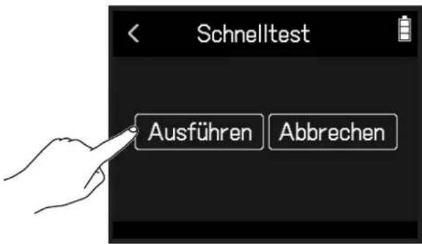 Schnelltest Ausführen Abbrechen
