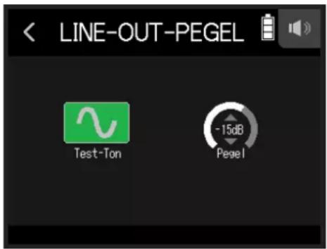 LINE-OUT-PEGEL Test-Ton -15dB Pegel