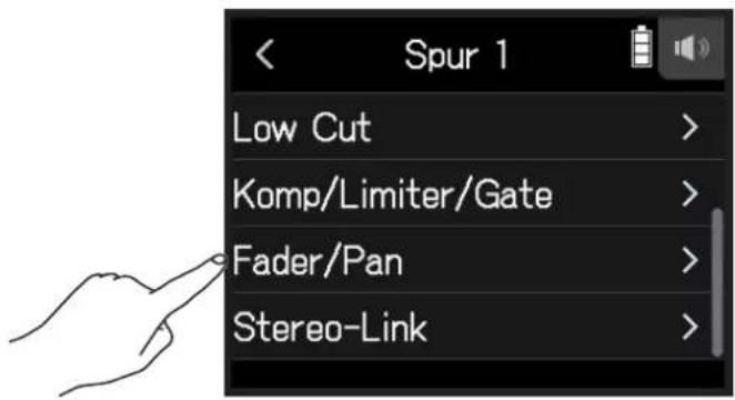 Spur 1 Low Cut > Komp/Limiter/Gate > Fader/Pan > Stereo-Link >