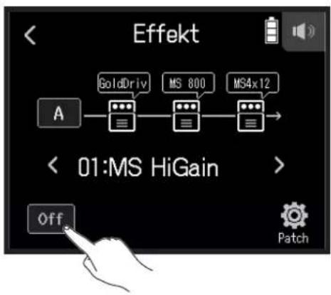 ZOOM H8 - Auswahl und An-/Abschalten von Patch-Speichern - 3
