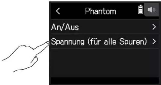 Phantom An/Aus > Spannung (für alle Spuren) >