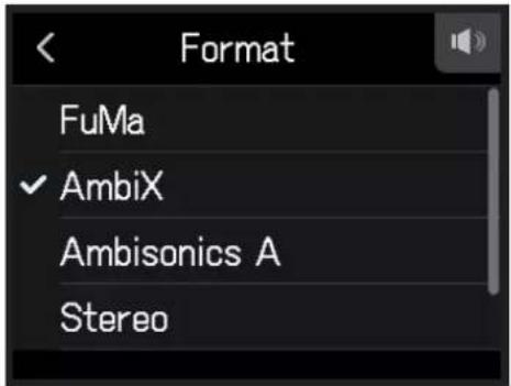 Format FuMa ✓ AmbiX Ambisonics A Stereo