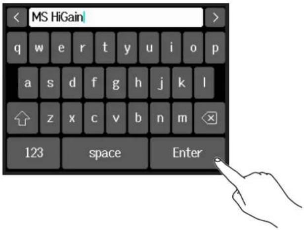 < MS HiGain q w e r t y u i o p a s d f g h j k l z x c v b n m 123 space Enter