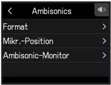 < Ambisonics Format > Mikr.-Position > Ambisonic-Monitor >