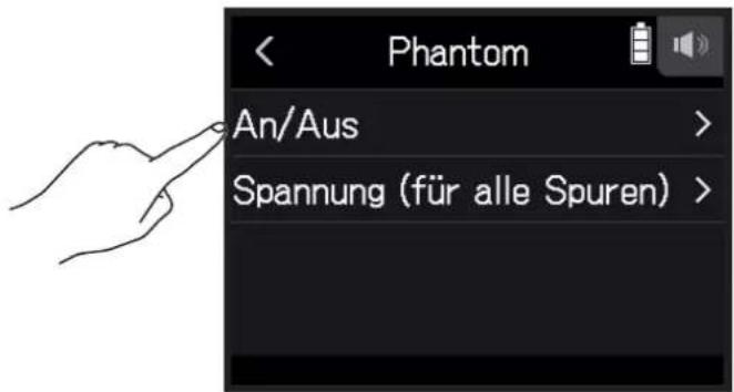 Phantom An/Aus > Spannung (für alle Spuren) >