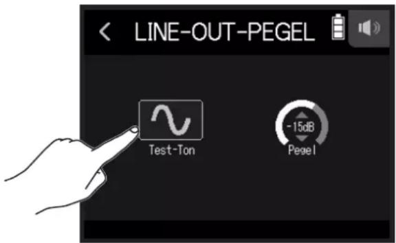 LINE-OUT-PEGEL Test-Ton -15dB Pegel