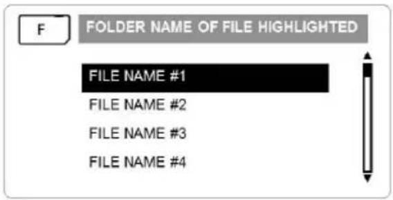 F FOLDER NAME OF FILE HIGHLIGHTED FILE NAME #1 FILE NAME #2 FILE NAME #3 FILE NAME #4