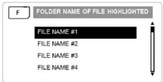 F FOLDER NAME OF FILE HIGHLIGHTED FILE NAME #1 FILE NAME #2 FILE NAME #3 FILE NAME #4