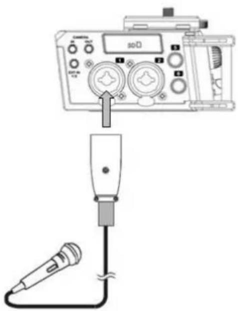 Diagram showing a device connected to a probe with an arrow indicating the connection point.