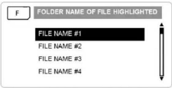F FOLDER NAME OF FILE HIGHLIGHTED FILE NAME #1 FILE NAME #2 FILE NAME #3 FILE NAME #4