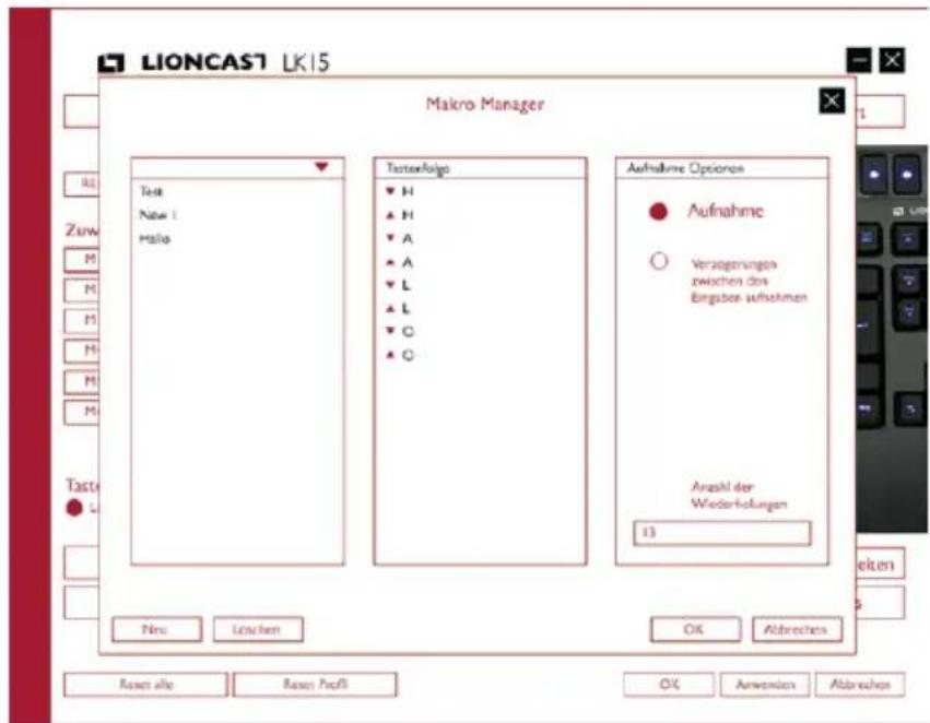 Lioncast LK15 - Software Makro - 2