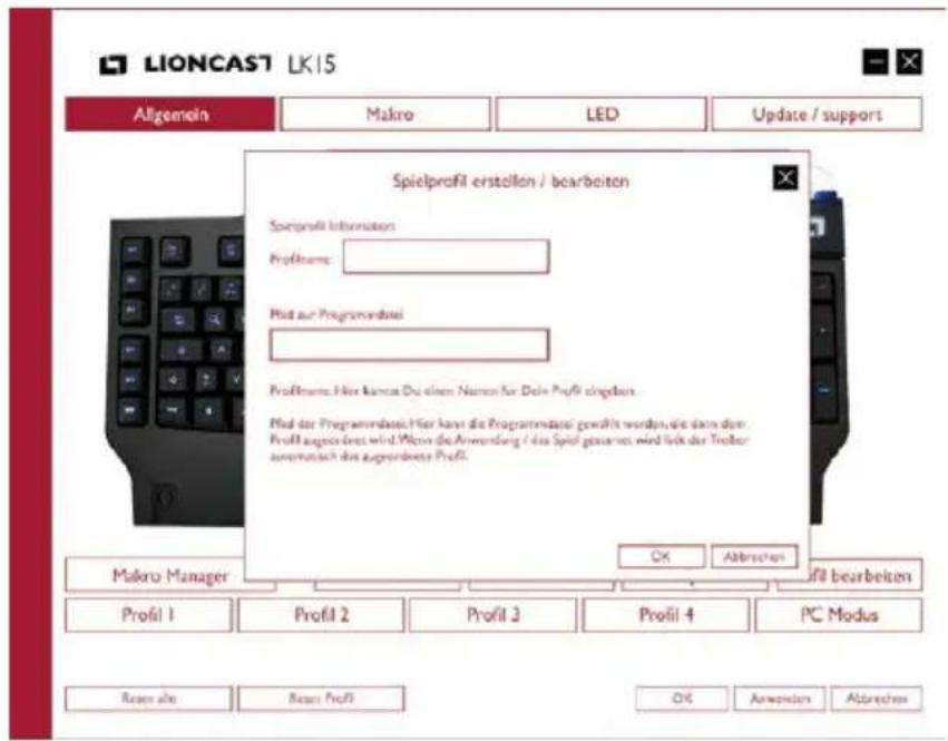 Lioncast LK15 - Erklärung der Schaltflächen - 1