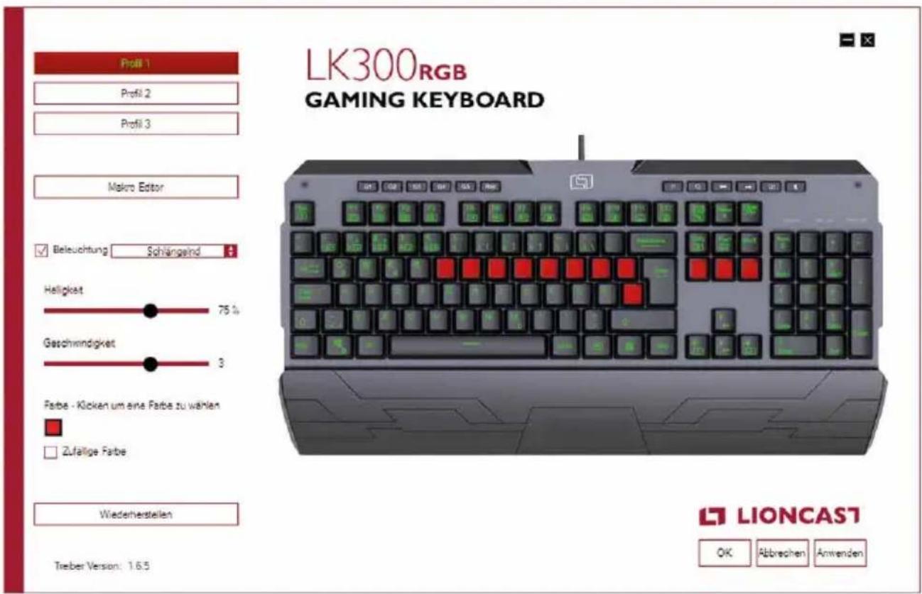 Lioncast LK300 RGB - Tastenzuweisung: - 1