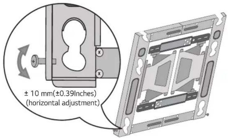 ± 10 mm(±0.39Inches) (horizontal adjustment)