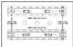 Diagram showing two identical electrical or control panel layouts with labeled components and directional arrows indicating connections.