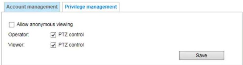 Vivotek FD9166-HN - Privilege management - 1