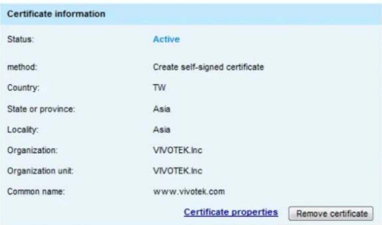 Vivotek FD9166-HN - Create self-signed certificate - 2