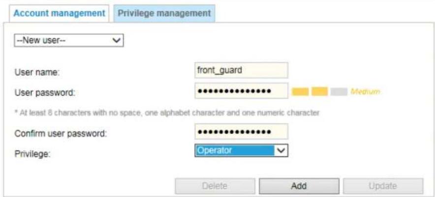 Vivotek FD9166-HN - Security > User accounts - 1