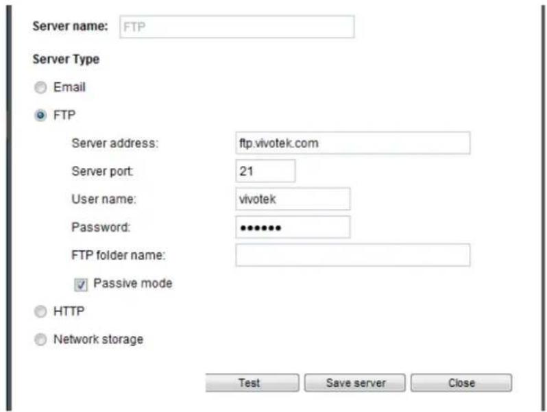Vivotek FD9166-HN - Server type - FTP - 1