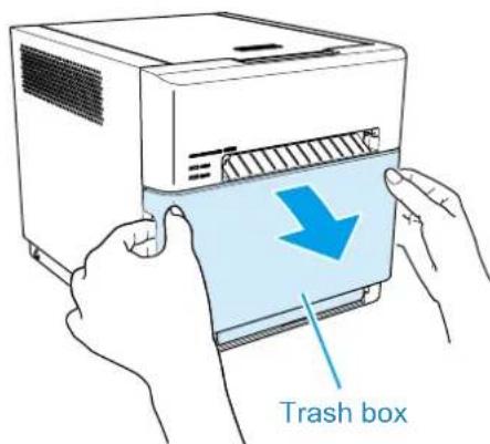 DNP DP-QW410 - Entfernen Sie die Trash Box des Druckers. - 1