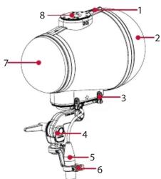 Technical diagram of a mechanical assembly with numbered components for identification