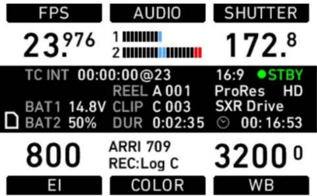 ARRI ALEXA SXT Plus - HOME screen - 1