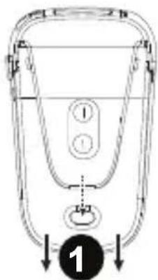 Diagram of a device with labeled components and directional arrows, including numbered callouts.