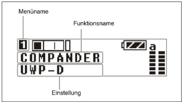 Menüname Funktionsname COMPANDER UWP-D Einstellung