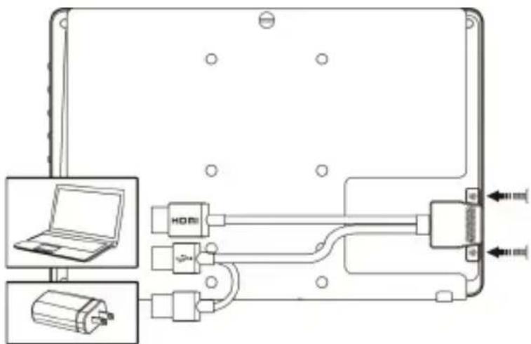 GeChic On-Lap 1102E - Section 9 Install On-Lap Proprietary HDMI-A & USB-A to Dock Port Cable - 1