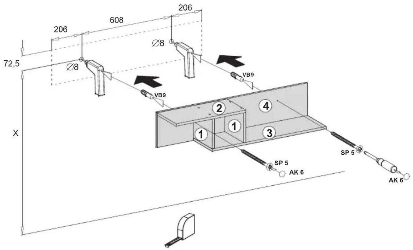 Livarno Lux IAN 275437 - Wall fixing: - 9