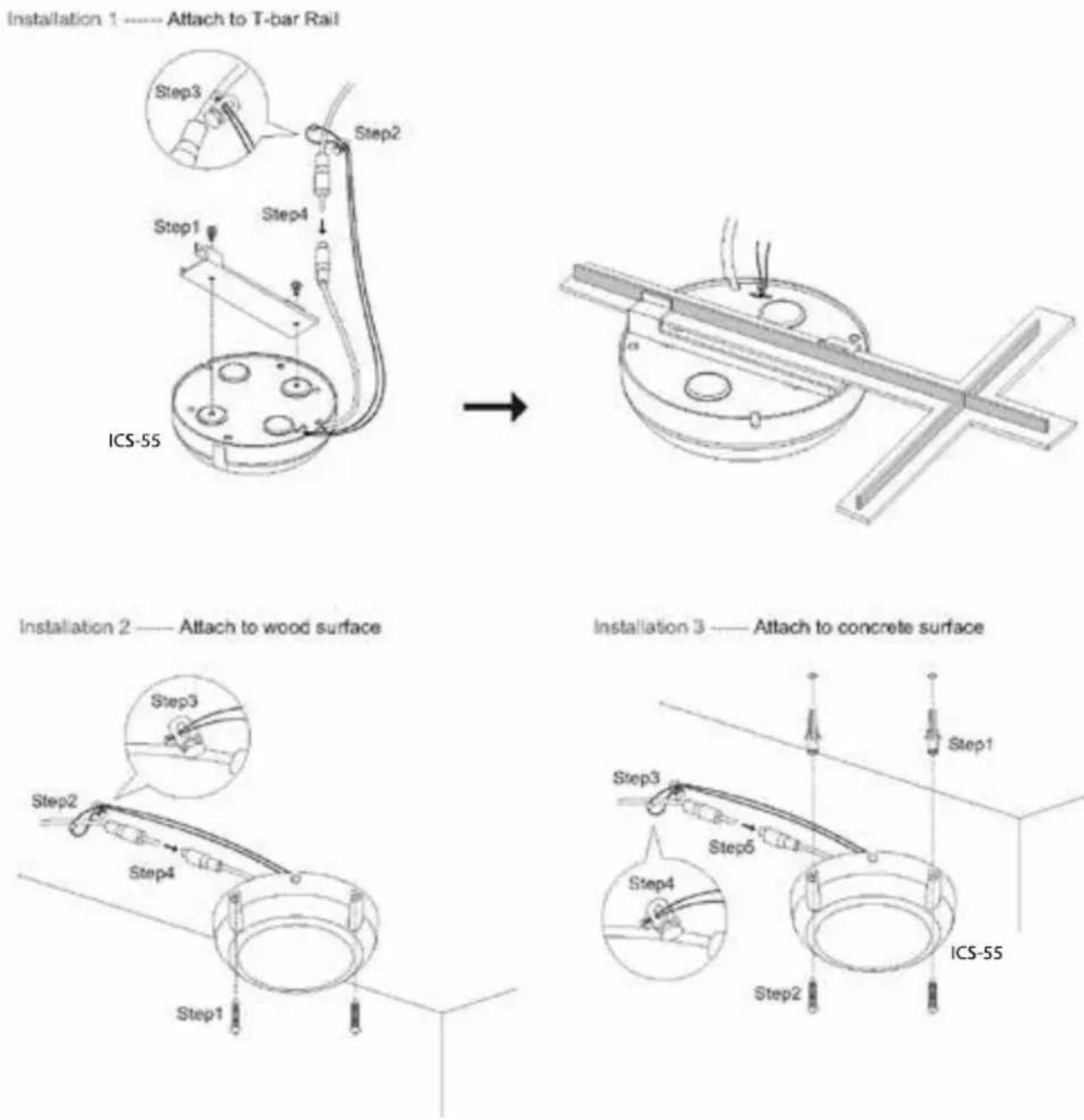 TeachLogic IRQ-3120 Quantum II - installation of ICS-55 ceiling sensor - 1
