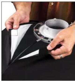 Photoflex LiteDome - NOTE: If you are planning on using the ShoeMount hardware (AC-B222SM) with this assembly, make sure that one of the large tapped holes is centered between two inserted rods. - 1