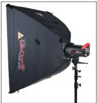 Photoflex LiteDome - NOTE: If you are planning on using the ShoeMount hardware (AC-B222SM) with this assembly, make sure that one of the large tapped holes is centered between two inserted rods. - 4