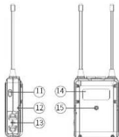 Technical diagram of a two-wheeled walk-in device with labeled components
