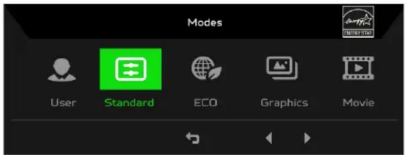 ACER V6 V206HQL - Turn Mode on or off - 1