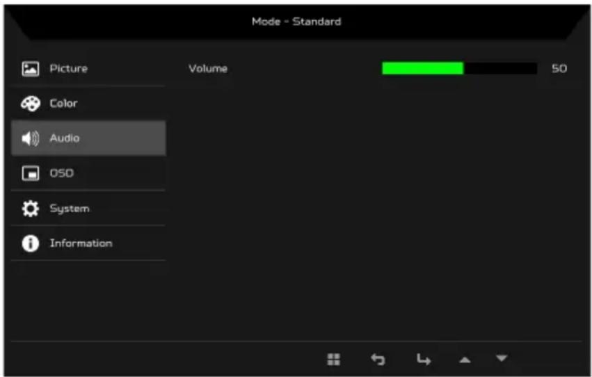 ACER V6 V206HQL - Adjusting the Audio (Selective models) - 1