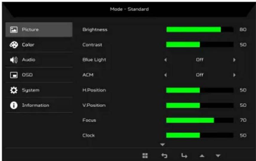 ACER V6 V206HQL - Adjusting the Picture - 1