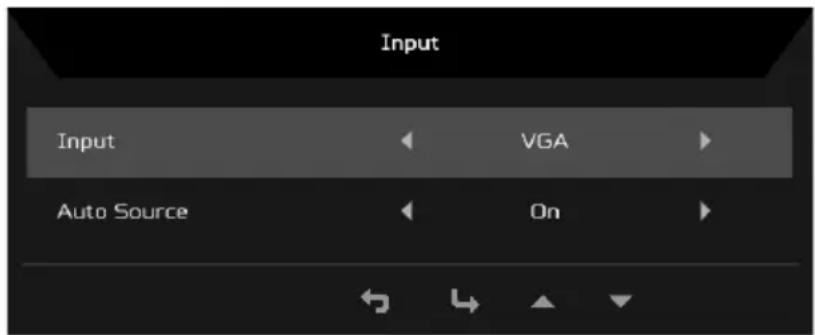 ACER V6 V206HQL - Selecting the Input - 1