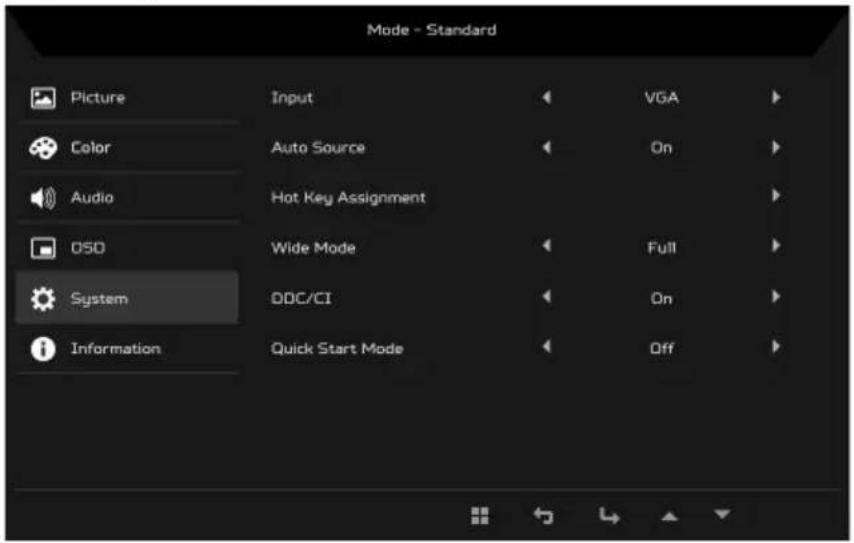 ACER V6 V206HQL - Adjusting the System - 1