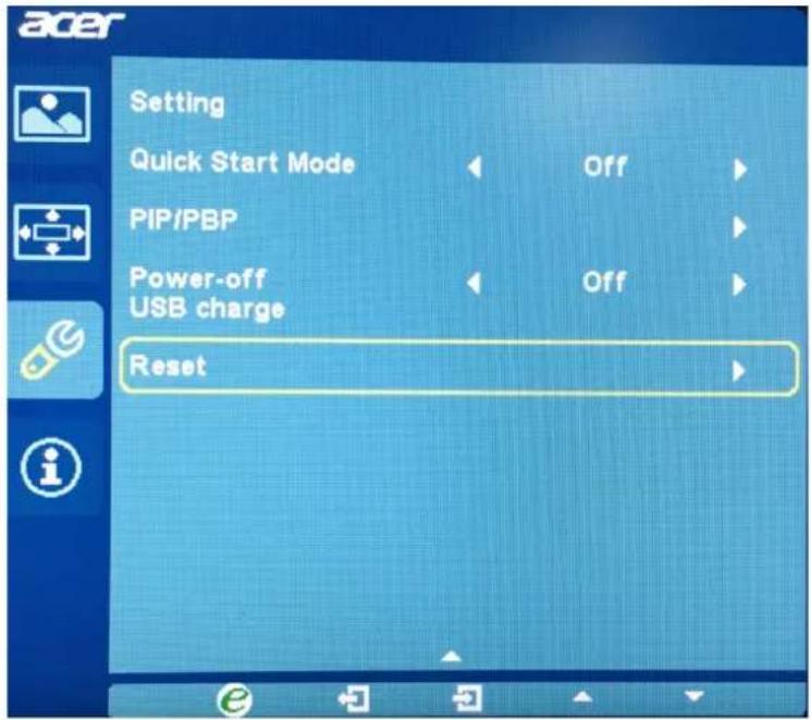 ACER BE270U - Adjusting the setting - 1