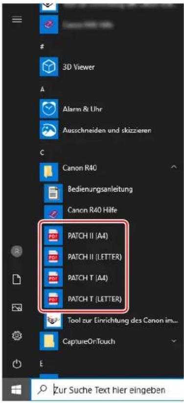 3D Viewer Alarm & Uhr Ausschneiden und skizzieren Canon R40 Bedienungsanleitung Canon R40 Hilfe PATCH II (A4) PATCH II (LETTER) PATCH T (A4) PATCH T (LETTER) Tool zur Einrichtung des Canon im... CaptureOnTouch E Zur Suche Text hier eingeben
