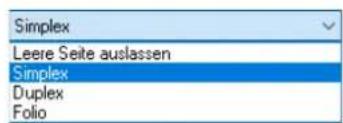 Simplex Leere Seite auslassen Simplex Duplex Folio