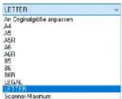 LETTER An Originalgliche anpassen A4 A5 ASR A6 AGR B5 B6 B8R LEGAL LETTER Scanner-Maximum