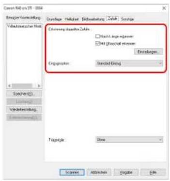 Canon R&D in IT - 2004 Enplanen: Volgaat Bildwaltung Zufah Sonlage Channing design Zufah □ High Large adjuster □ All (Insginal Reform) Enrollungen Ergebnis: Standard Design Tilgengle: Dina Screen Abbrevien Update Help