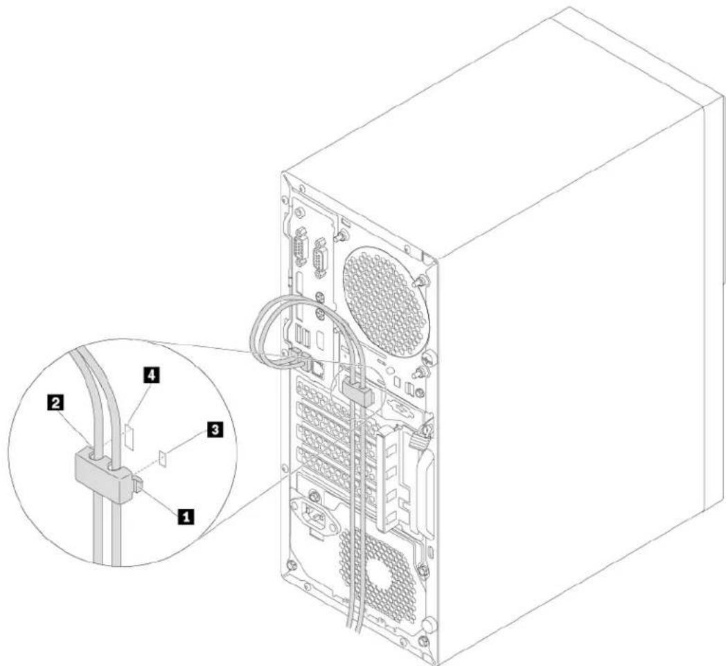 LENOVO ThinkStation P330 Gen 2 - Attaching a cable lock - 1
