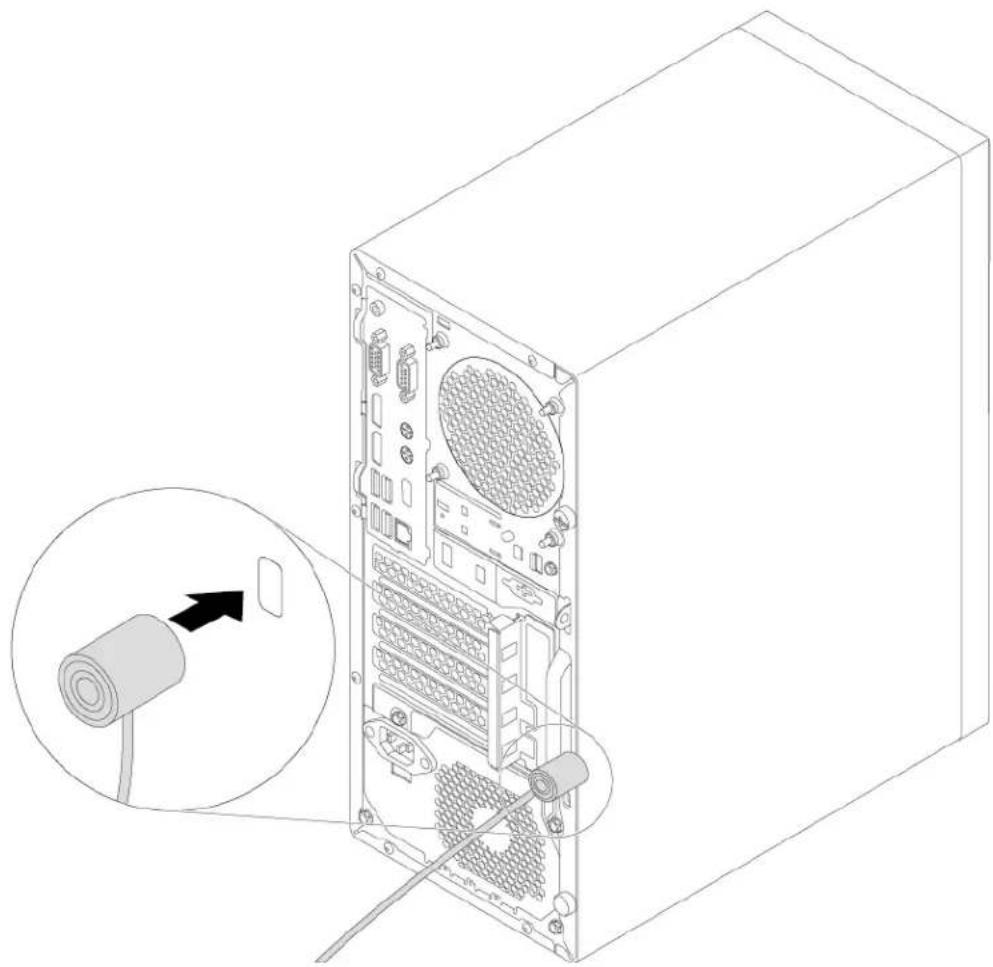 LENOVO ThinkStation P330 Gen 2 - Attaching a Kensington-style cable lock - 1