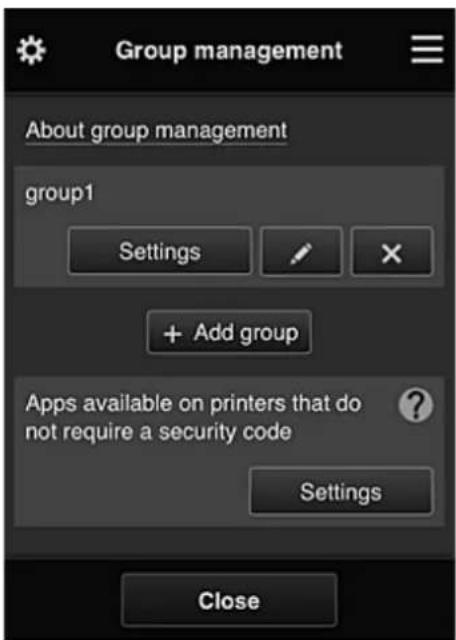 CANON PIXMA G3200 - Group management screen - 1