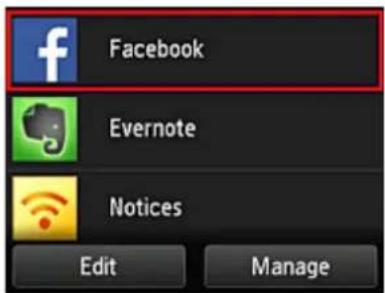CANON PIXMA G3200 - Select Facebook app - 1