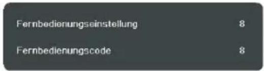 Fernbedienungseinstellung 8 Fernbedienungscode 8