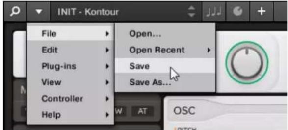 INIT - Kontour File Edit Plug-ins View Controller Help Open... Open Recent Save Save As... W AT OSC